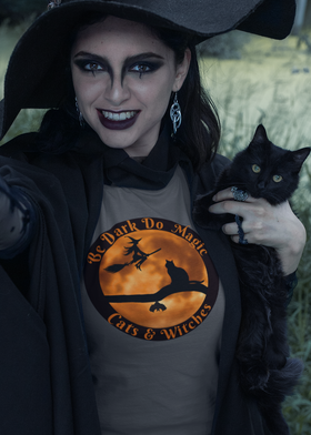 Cats and Witches Halloween T-shirt